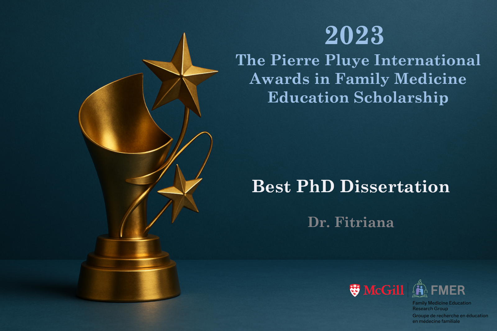 2023 Pierre Pluye International Awards – Best PhD Dissertation