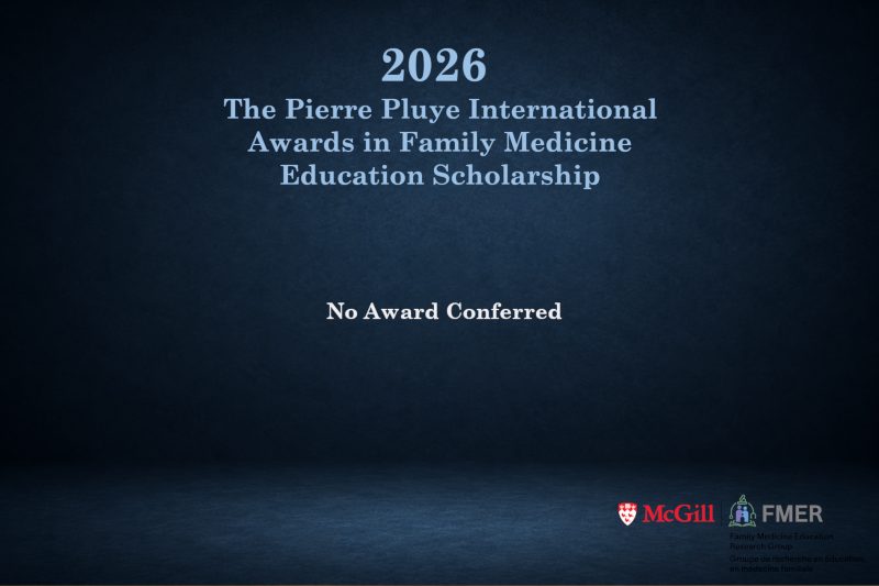 2026 International Pierre Pluye Awards: No Award Conferred