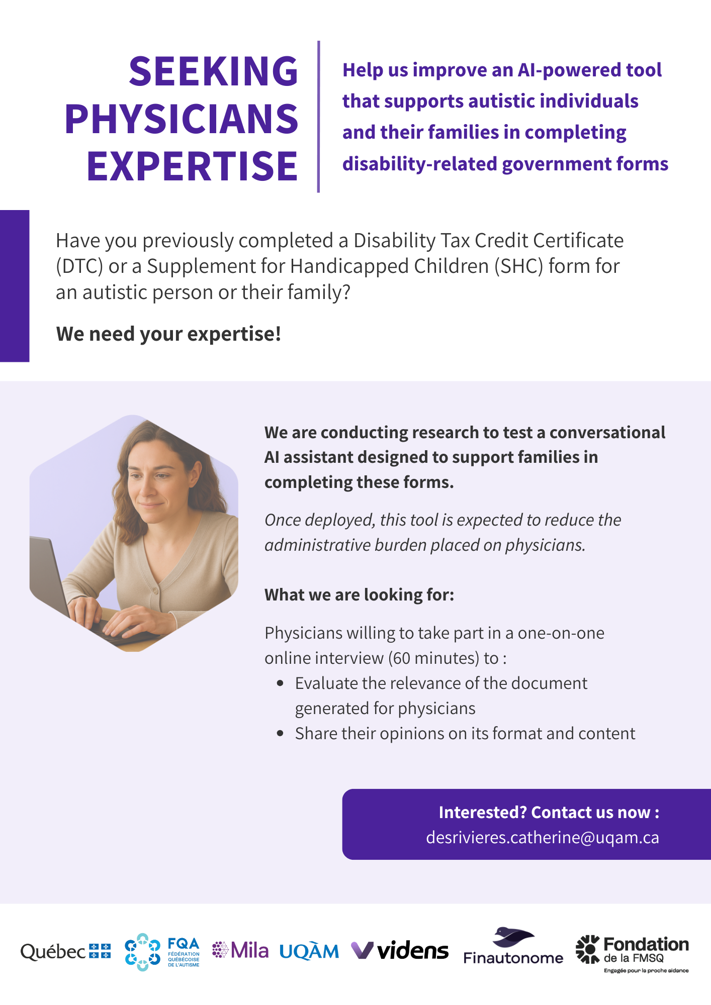 Research poster, recruiting physicians