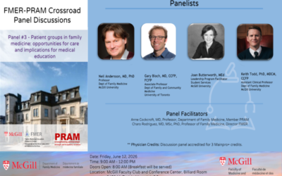 FMER-PRAM Crossroad Panel Discussions Panel #3 – Patient groups in family medicine: opportunities for care and implications for medical education