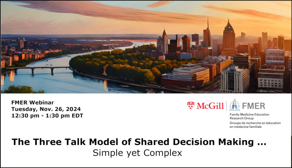 FMER Advanced Research Webinar: The Three Talk Model of Shared Decision ...