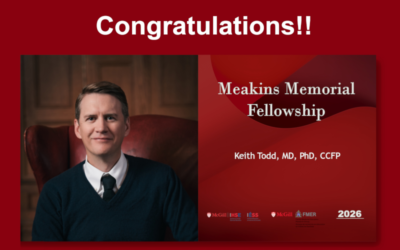 Keith Todd Awarded Meakins Memorial Fellowship