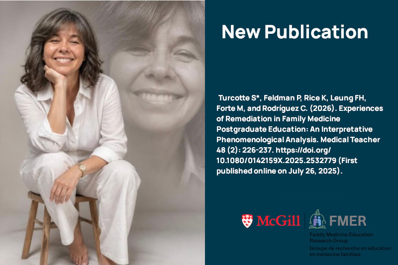 FMER Alumna Dr. Sara Turcotte’s Research Published in Medical Teacher