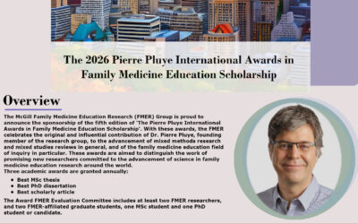 The 2026 Pierre Pluye International Awards in Family Medicine Education