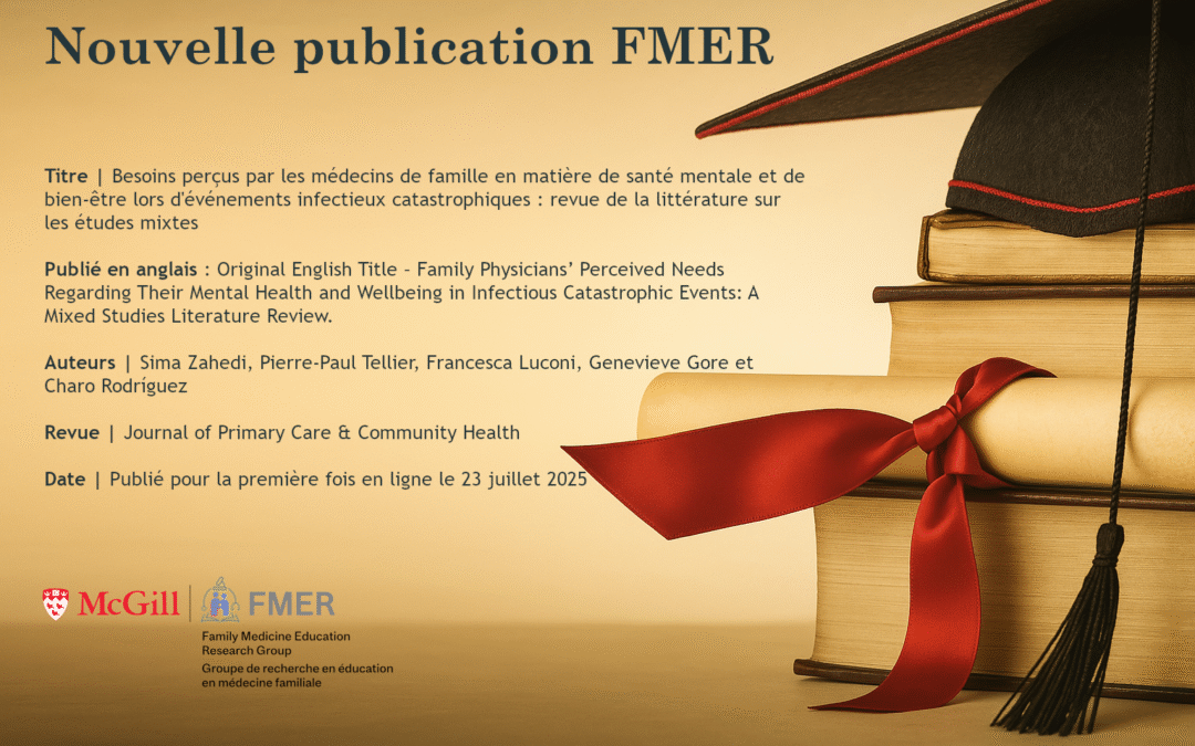 Nouvelle publication : Besoins en matière de santé mentale des médecins de famille lors de catastrophes infectieuses – Revue de la littérature sur des études mixtes